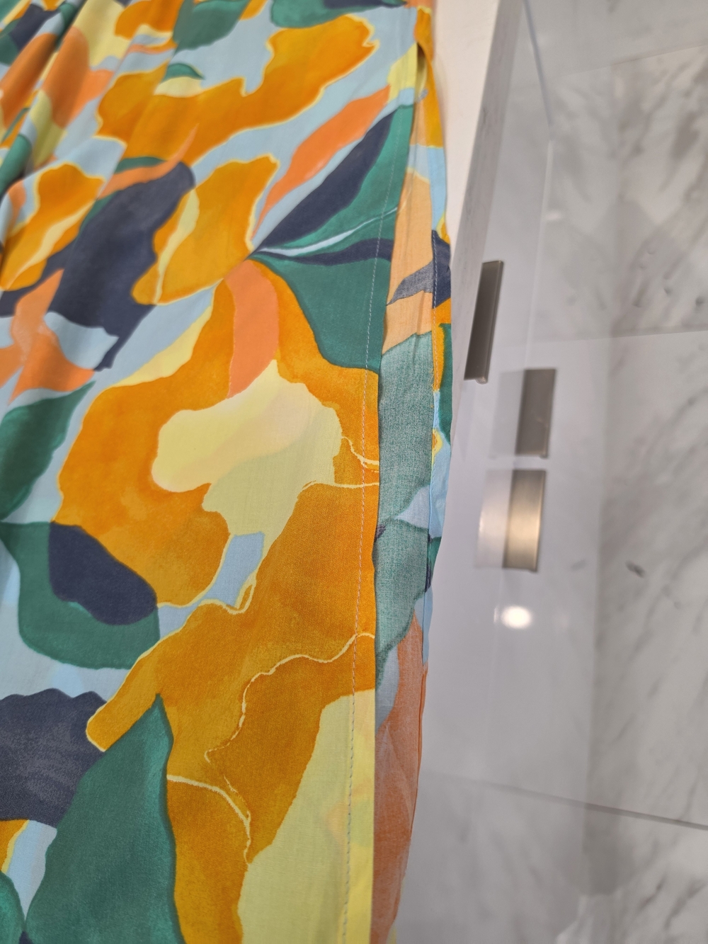Orange Floral Maxi Dress with Green Accents - Women - Picture 10 of 11